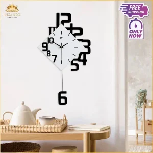Luxarich Metal Pendulum Moving Wall Clock - Premium Home Decor