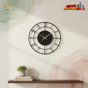 Luxa Core Black Metal Wall Clock